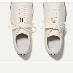 Rothy's Cream and Blue Slip-On Sneakers